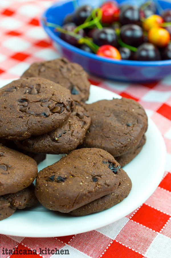 Healthy Chocolate, Avocado and Cherry Cookies