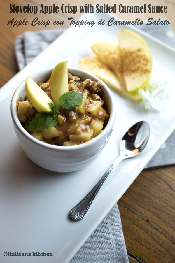 Stovetop Apple Crisp with Salted Caramel Sauce