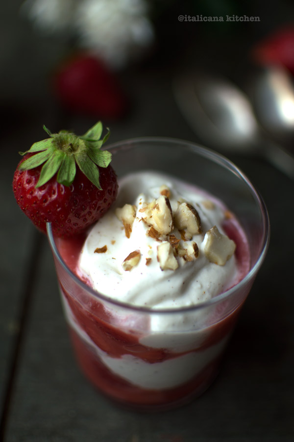 Strawberry Parfait with Greek Yogurt and Caramelized Almonds