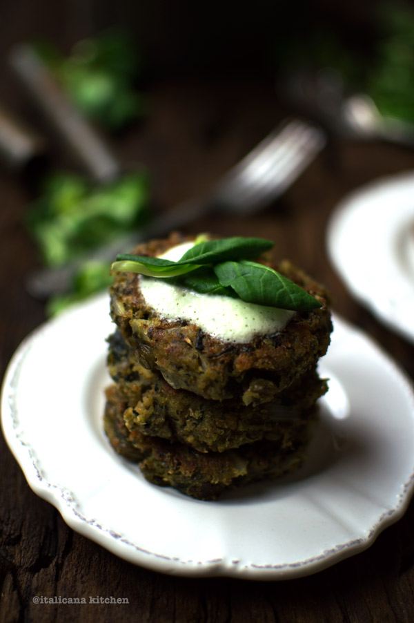 Swiss Chard Lentil Patties with Tzatziki Sauce