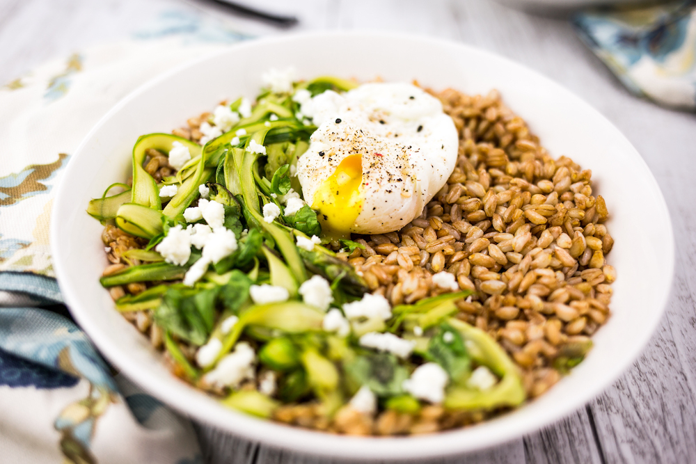 Farro with Poached Egg