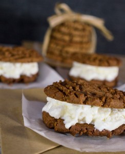 Peanut Butter and Nutella Ice Cream Sandwich