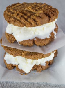 Peanut Butter and Nutella Ice Cream Sandwich