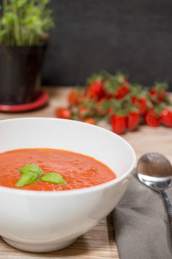 San Marzano and Roasted Datterini Tomato and Basil Soup