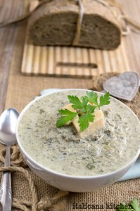 Creamy Mushroom, Parmesan, and Broccoli Rabe Soup