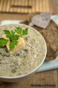 Creamy Mushroom, Parmesan, and Broccoli Rabe Soup