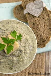 Creamy Mushroom, Parmesan, and Broccoli Rabe Soup