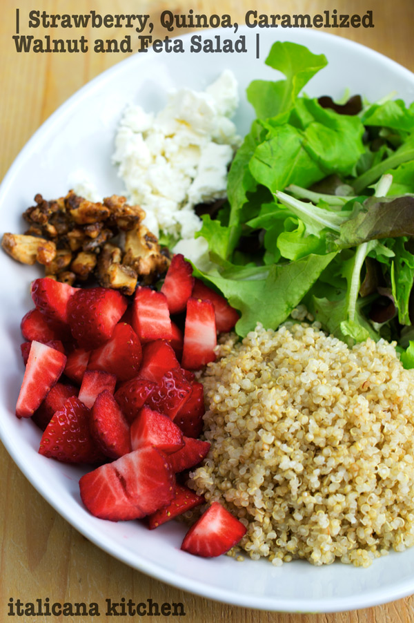 Strawberry, Quinoa, Caramelized Walnut and Feta Salad