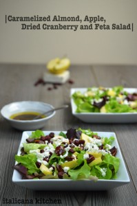 Caramelized-Almond-Apple-Dried-Cranberry-And-Feta-Salad