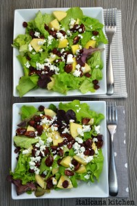 Caramelized-Almond-Apple-Dried-Cranberry-And-Feta-Salad