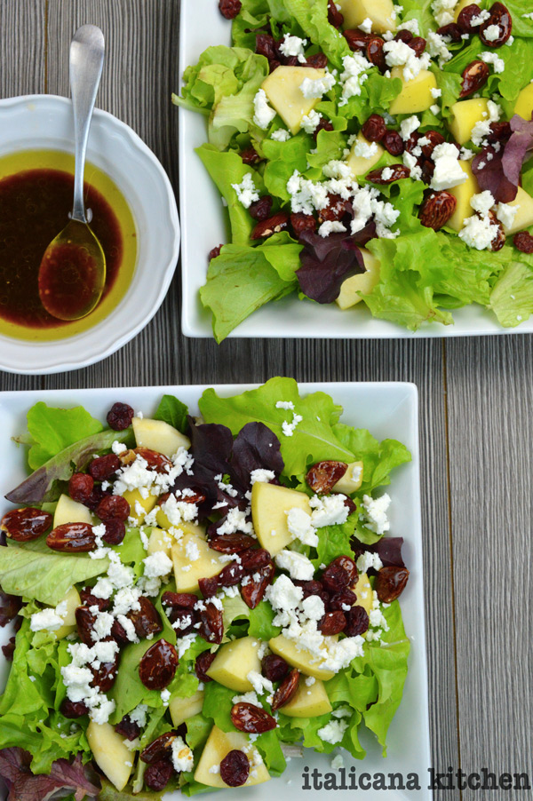 Caramelized Almond, Apple, Dried Cranberry And Feta Salad