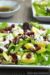 Caramelized-Almond-Apple-Dried-Cranberry-And-Feta-Salad