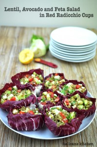 Lentil-Avocado-And-Feta-Salad-In-Red-Radicchio-Cups