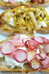 Roasted-Radish-And-Leek-Burrata-Bruschetta