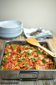 Spinach-and-Ricotta-Lumaconi-with-Roasted-Red-Pepper-Sauce