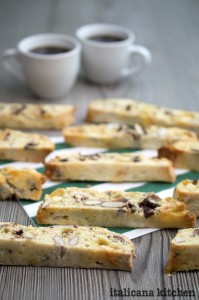 Salted Dark Chocolate, White Chocolate and Almond Biscotti