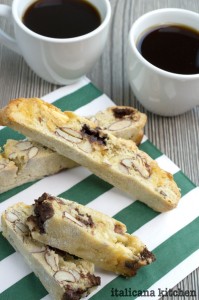 Salted Dark Chocolate, White Chocolate and Almond Biscotti