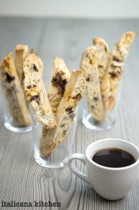 Salted Dark Chocolate, White Chocolate and Almond Biscotti