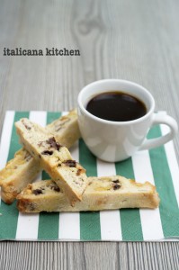 Salted Dark Chocolate, White Chocolate and Almond Biscotti