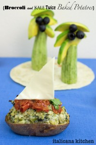 Broccoli and Kale Twice Baked Potatoes