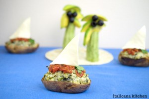 Broccoli and Kale Twice Baked Potatoes