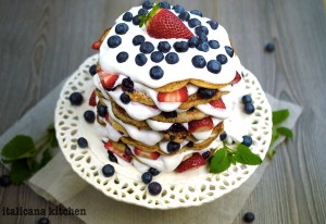Strawberry and Blueberry Pancake Cake by italicanakitchen.com