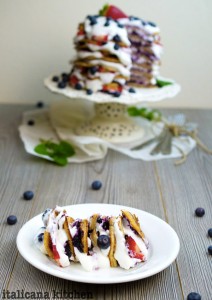 Strawberry and Blueberry Pancake Cake by italicanakitchen.com