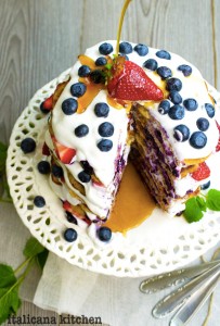 Strawberry and Blueberry Pancake Cake by italicanakitchen.com