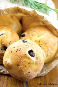 Rosemary and Taggiasche Olive Dinner Rolls