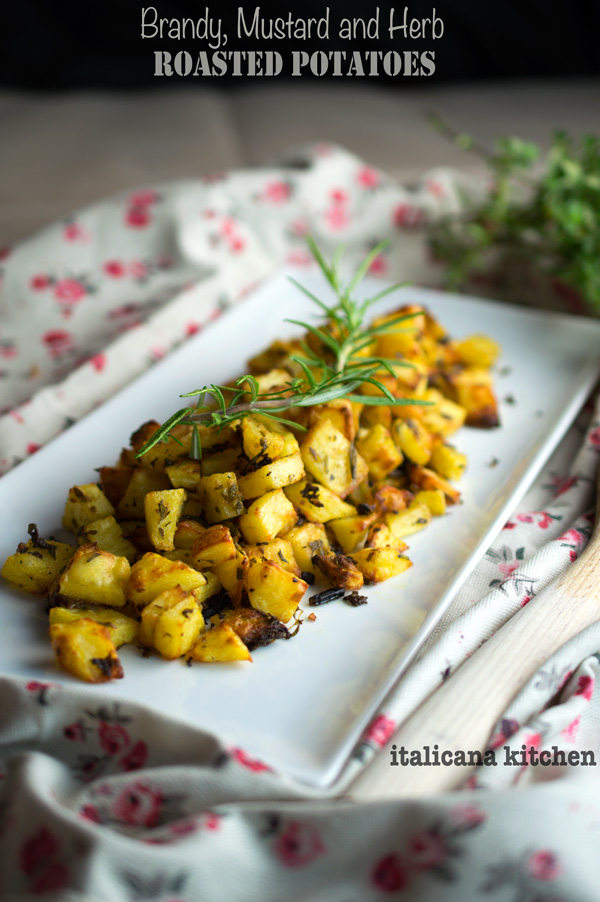 Brandy, Mustard and Herb Roasted Potatoes  