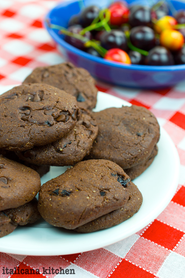 Healthy Chocolate, Avocado and Cherry Cookies 