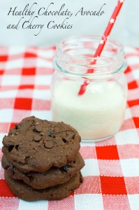 Healthy Chocolate, Avocado and Cherry Cookies