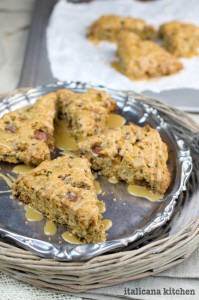 Peach Scones with Brandy and Fig Balsamic Vinegar Glaze