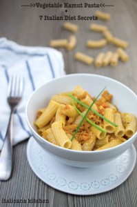 Vegetable Kamut Pasta + 7 Italian Diet Secrets