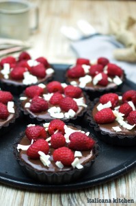 No-Bake Chocolate and Raspberry Tartlets