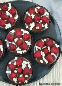 No-Bake Chocolate and Raspberry Tartlets