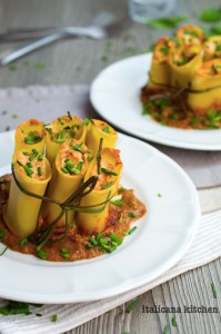 paccheri with roasted tomatoes and ricotta