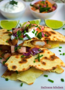 Shrimp-Quesadilla-with-Mango-Sauce