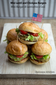 Mini Lentil and Chickpea Burgers