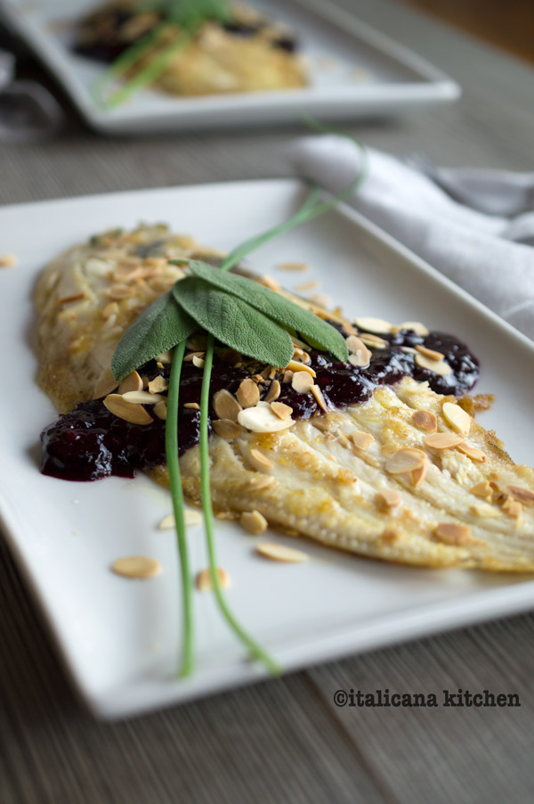 Maple Almond Sole with Blueberry Compote