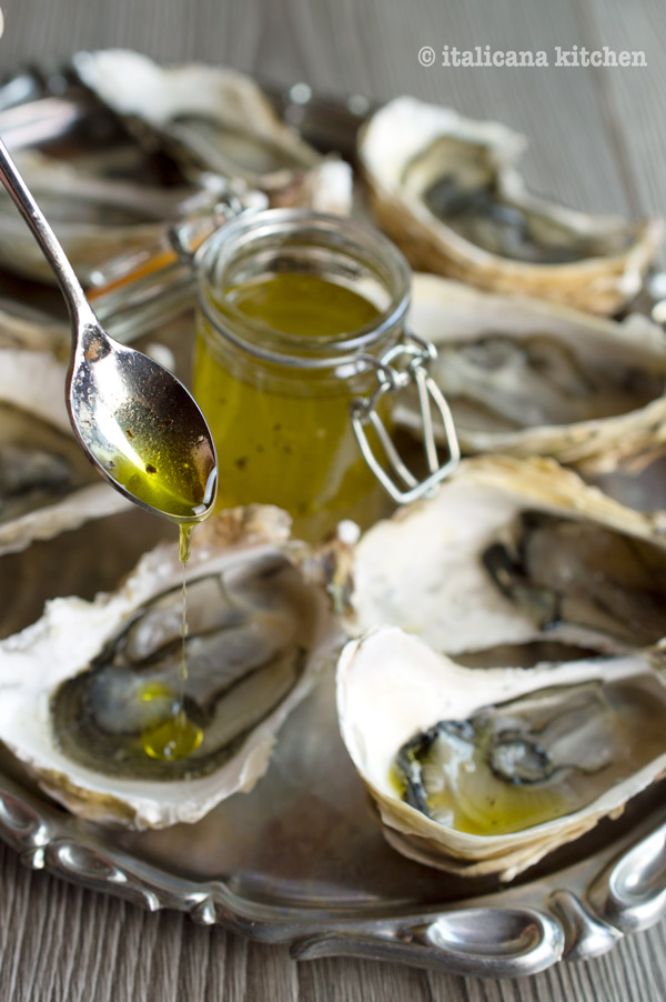 Raw Oysters with a Simple Italian Vinaigrette