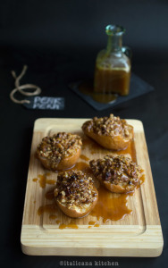 Pear Crisp with Whiskey Caramel Sauce