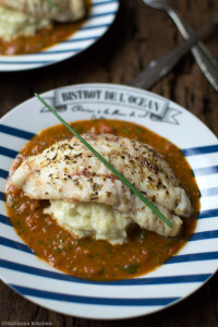 Baked Rockfish with Tomato and Basil Sauce