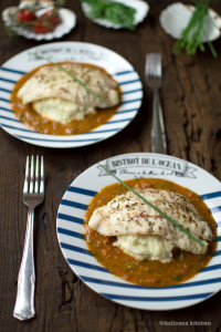 Baked Rockfish with Tomato and Basil Sauce