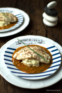 Baked Rockfish with Tomato and Basil Sauce