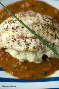 Baked Rockfish with Tomato and Basil Sauce
