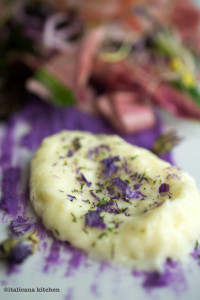 Purple-Potato-Pure-with-Red-Shrimp-Salad