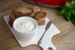 Bruschetta-with-Whipped-Feta,-Tomato,-Basil-and-Lemon-Zest